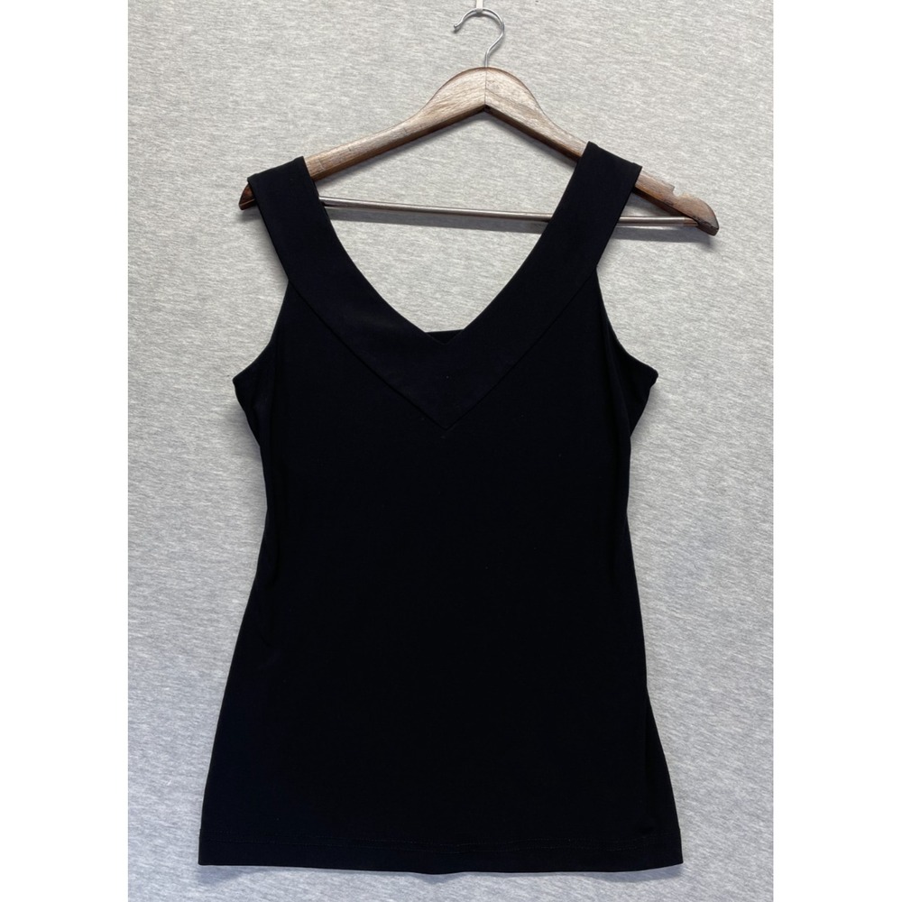 Joseph Ribkoff Tank Top Womens 6 Black V Neck Sleeveless Wide Straps Casual